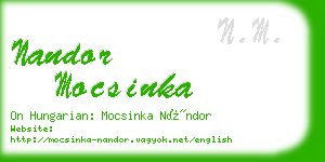 nandor mocsinka business card